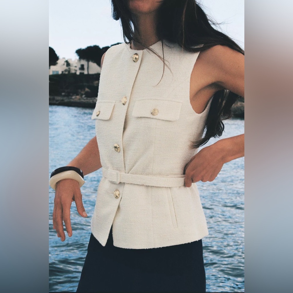 Zara structured belted vest